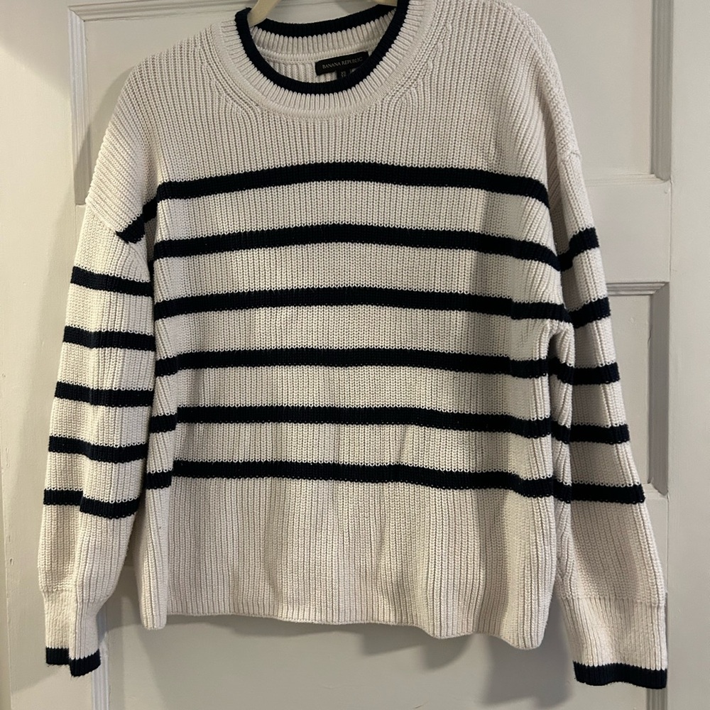 Banana Republic 100% Cotton Oversized Striped Sweater